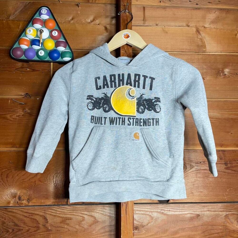 Carhartt grey hoodie with yellow accents